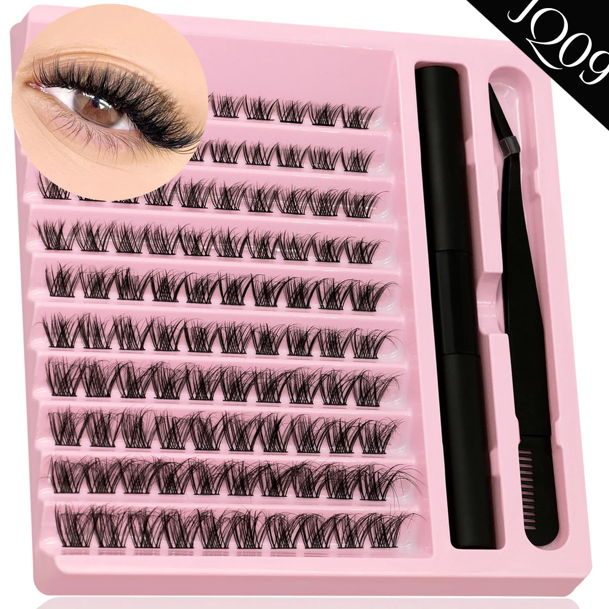 DIY Individual Lash Cluster Kit with Bond and Seal for Eyelash Extensions