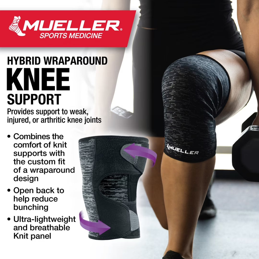 Hybrid W-Latex Knee & Leg Brace, Lightweight, Breathable, One Size
