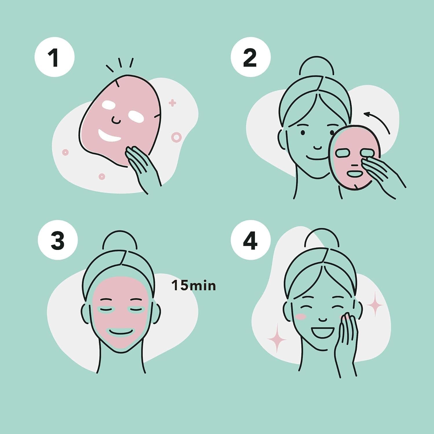 Essence Facial Sheet Mask Set - Korean Skin Care Moisturizing 12 Pack (Assorted - 2 of Each Variant)