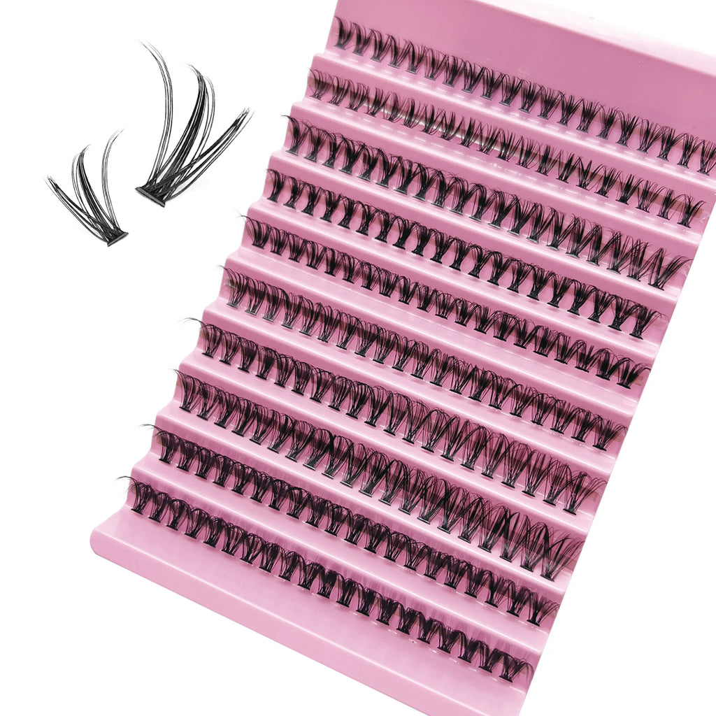 Professional DIY Lash Extension Kit - 200 PCS Cluster Eyelashes with Bond and Seal Makeup Tools for Lash Application
