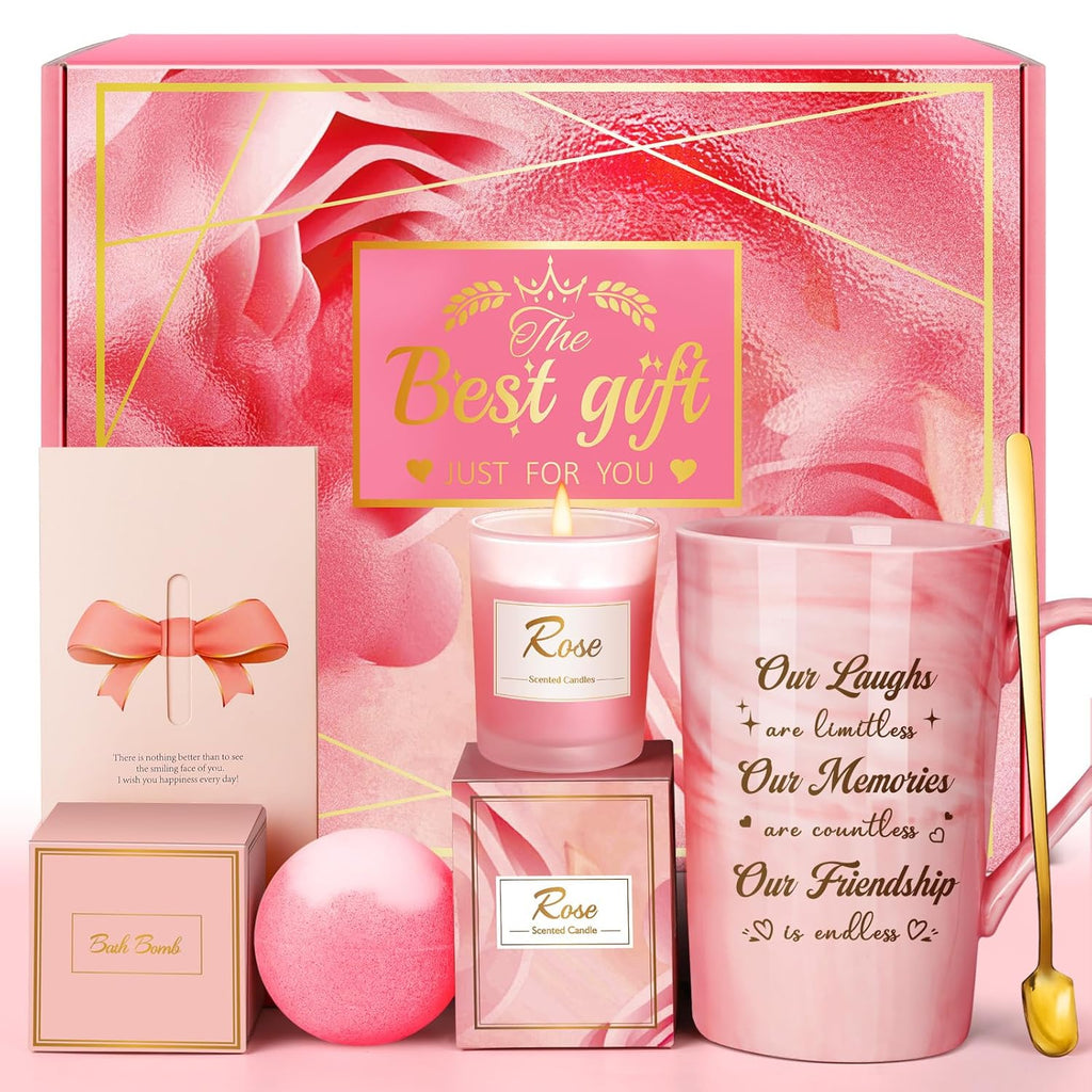 Premium Spa Relaxation Gift Baskets for Women: Thoughtful Best Friend Presents for Mother's Day, Birthdays, Galentine's Day, Valentine's Day, Christmas, Easter, Graduation, and Long-Distance Friendships