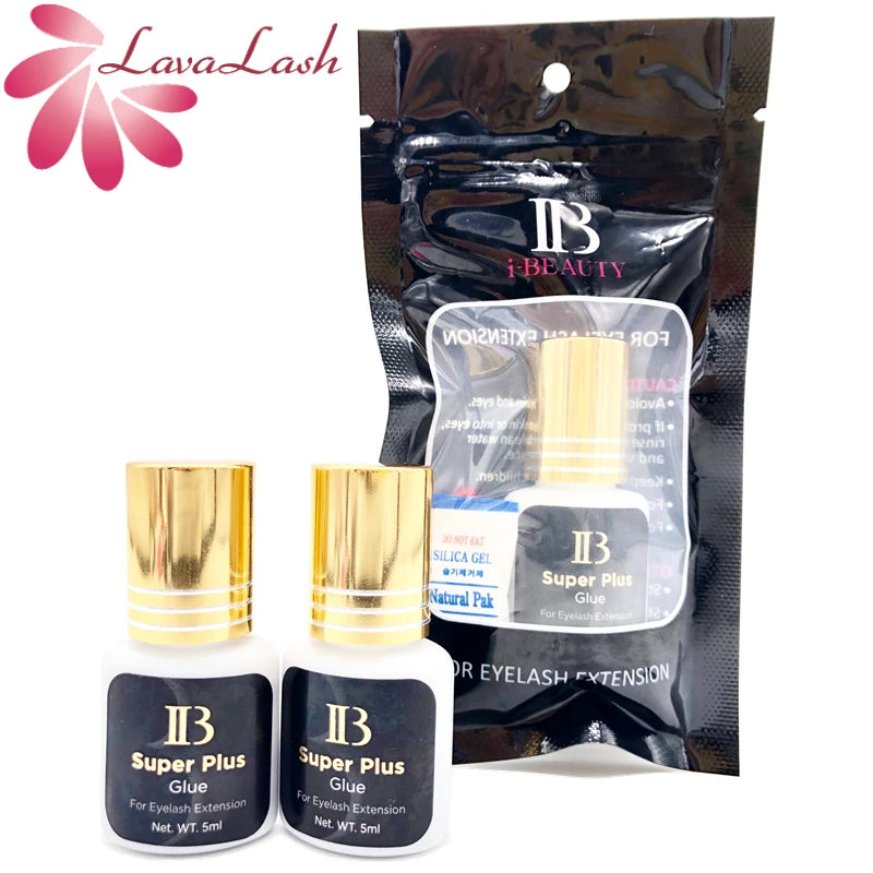 IB Super Plus Eyelash Extension Adhesive - Original Ibeauty Gold Cap Black Glue (5/10 Bottles)