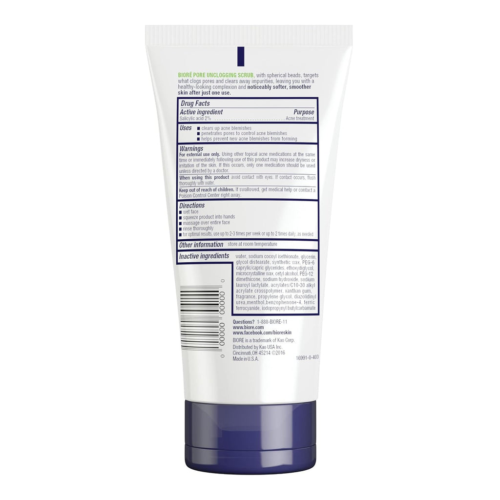 Pore Unclogging Facial Scrub with Salicylic Acid - Oil-Free, 5 Ounces (HSA/FSA Approved)