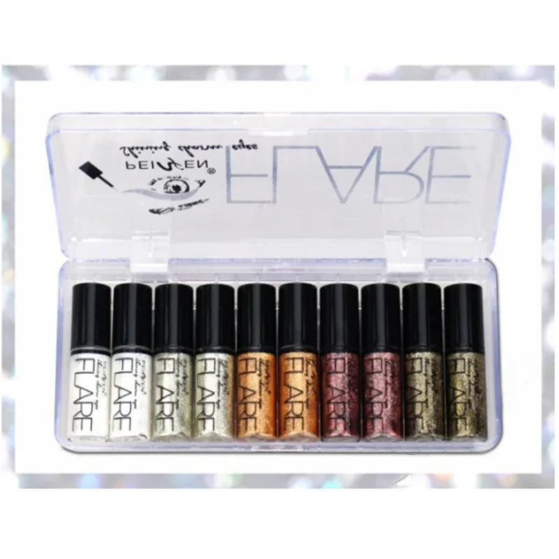 Professional Liquid Glitter Eyeliner in Silver and Rose Gold for Women - High Pigment Cosmetic Makeup