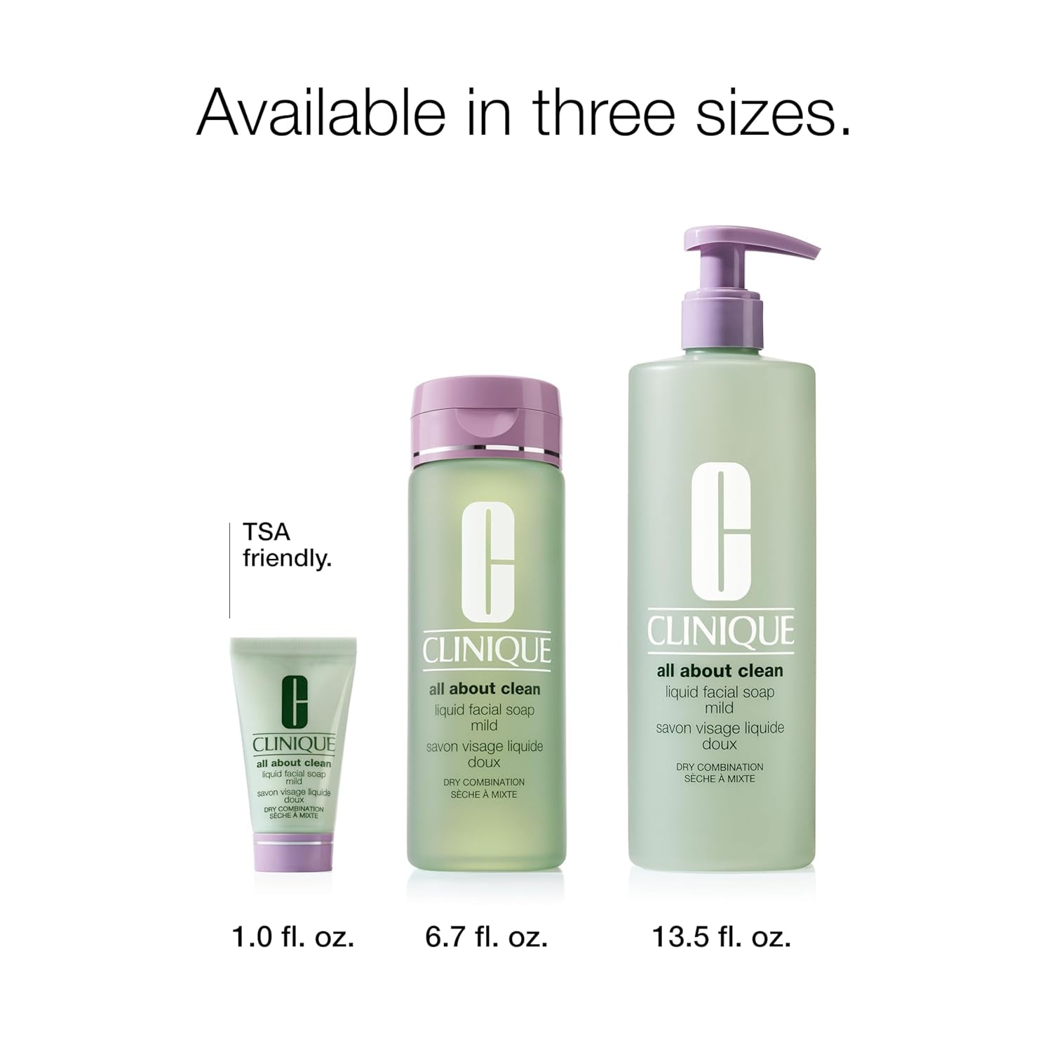Clean Liquid Facial Soap Mild - Gentle Cleanser for Dry Combination Skin - Type 2 Face Wash - Step 1 in 3-Step Skincare Routine