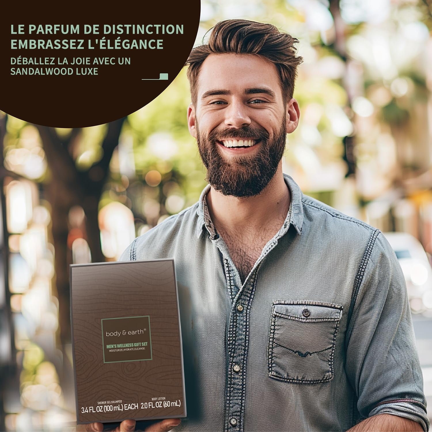 Men's Grooming Gift Set: 3-Piece Hygiene Kit with Sandalwood Body Wash, Lotion, and Shampoo - Perfect for Father's Day, Birthdays, and Christmas for Boyfriends and Husbands
