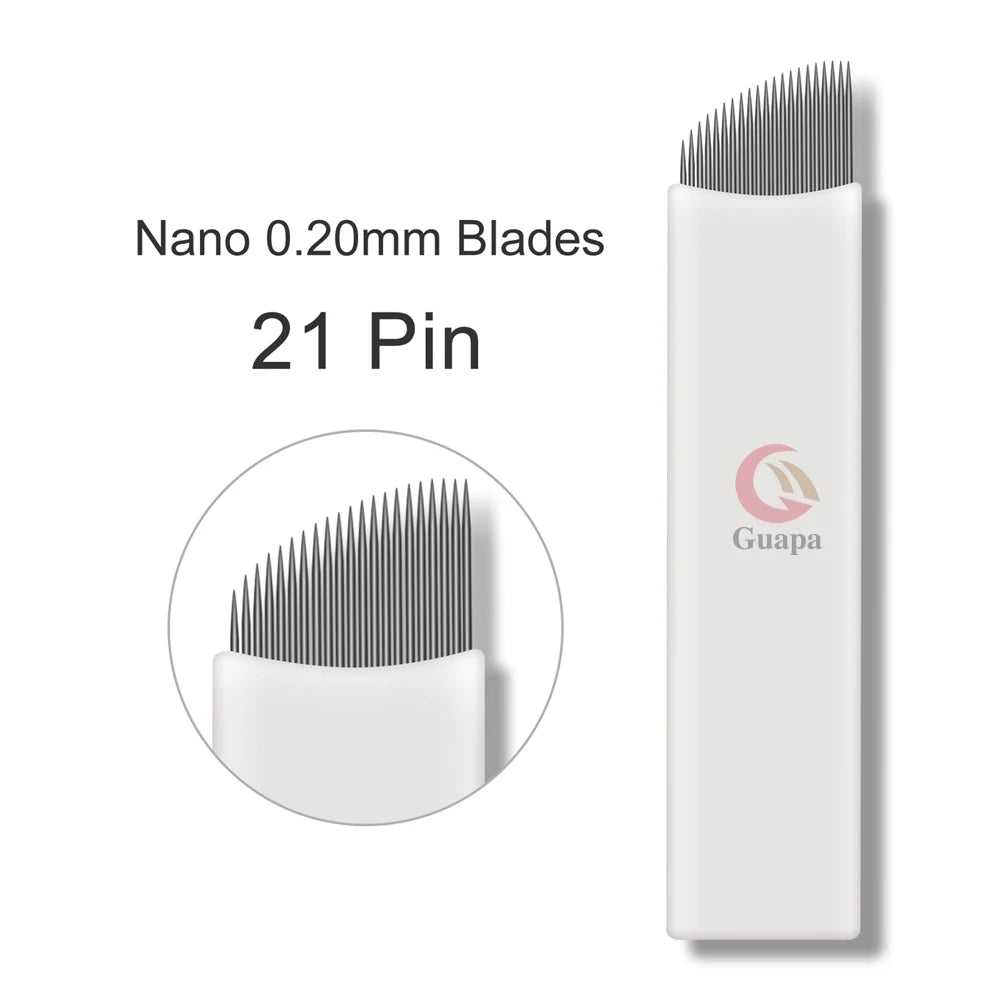 White Microblading Needles (9/11/12/14/18/21) for Permanent Makeup Eyebrow Tattoo Supplies