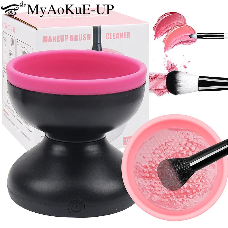 Portable Electric Makeup Brush Cleaner and Dryer with Silicone Technology