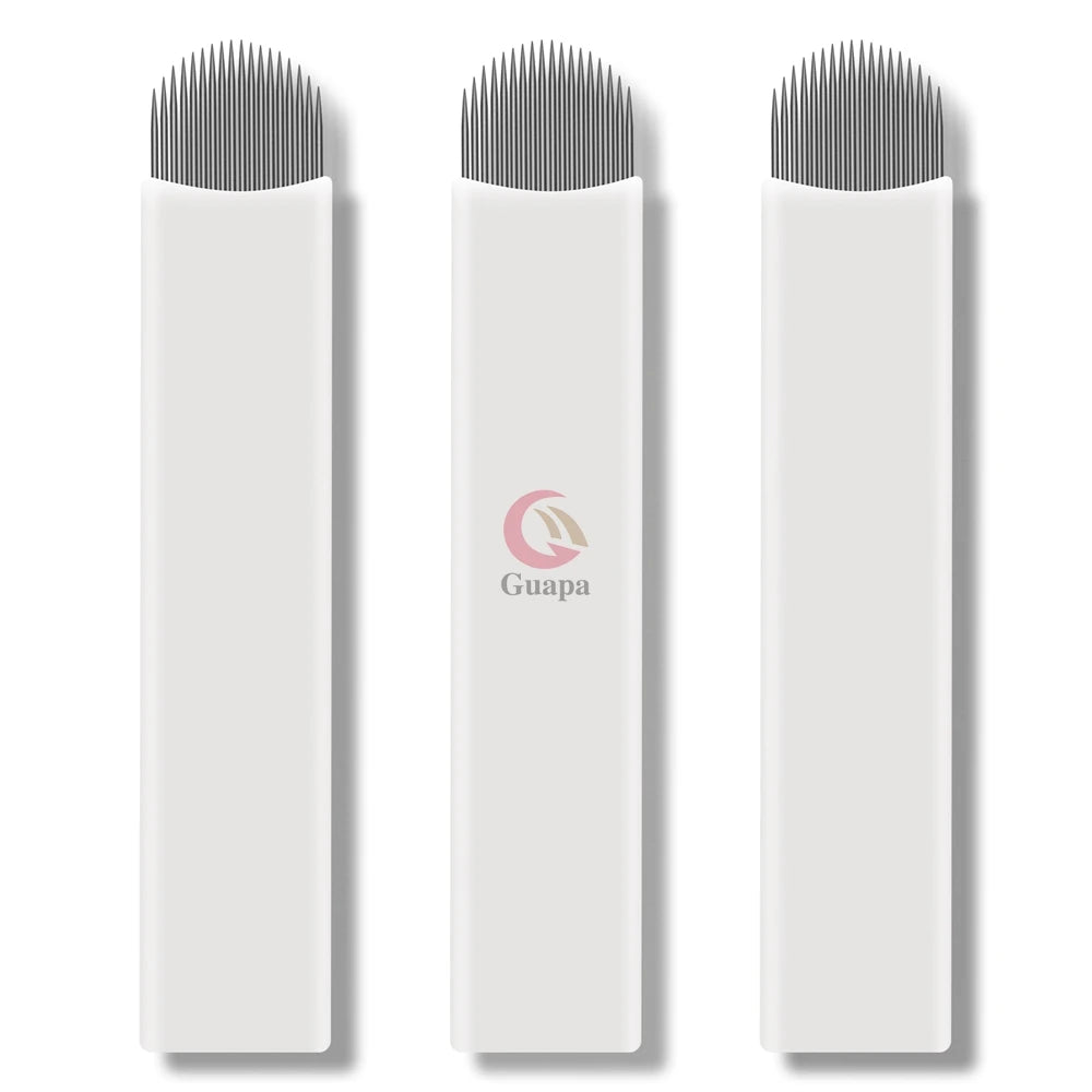 White Microblading Needles (9/11/12/14/18/21) for Permanent Makeup Eyebrow Tattoo Supplies