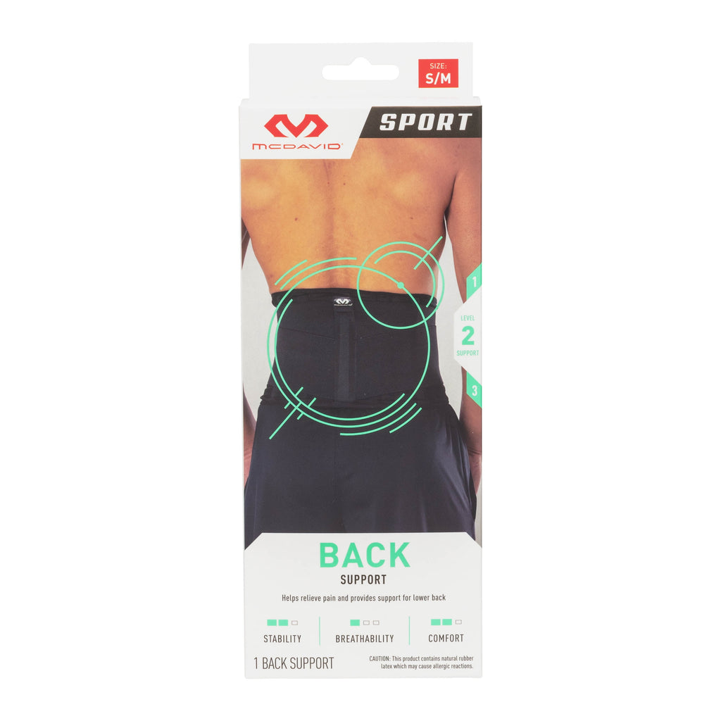 Sport Knit Compression Back Support, Black, Unisex, Adult Small/Medium