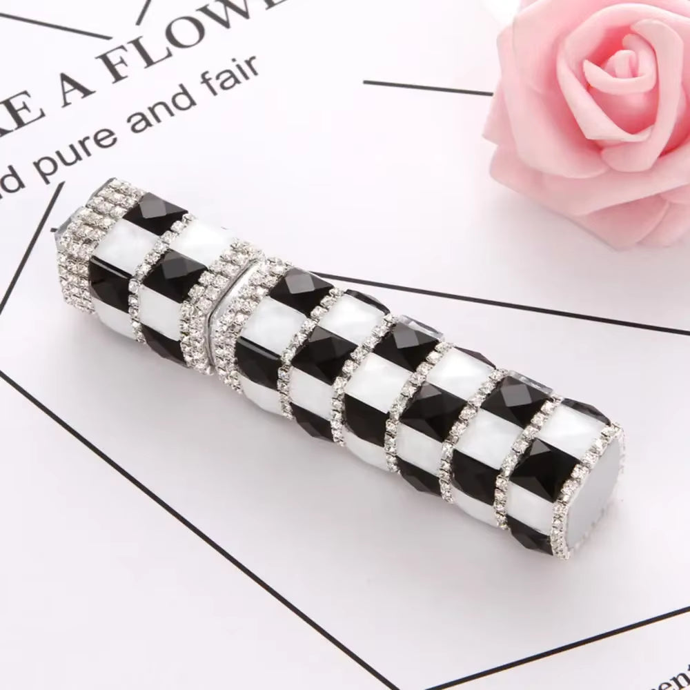 Diamond-Encrusted 10ml Glass Perfume Spray Bottle - Refillable Mini Cosmetic Vial