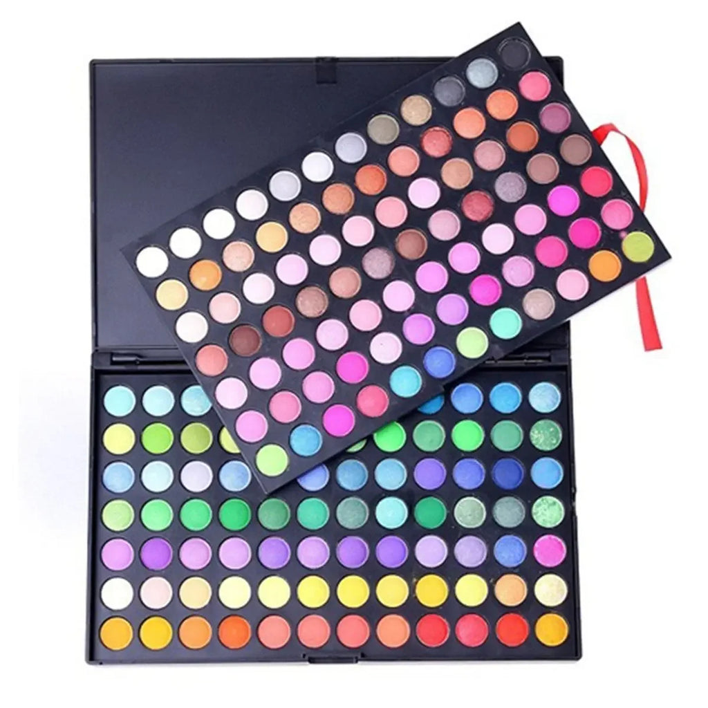 120-Color Waterproof Eye Makeup Set - Nude Eyeshadow Palette with Glitter and Matte Pigmented Pressed Powders