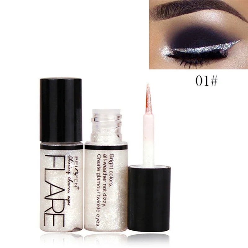 Professional Liquid Glitter Eyeliner in Silver and Rose Gold for Women - High Pigment Cosmetic Makeup