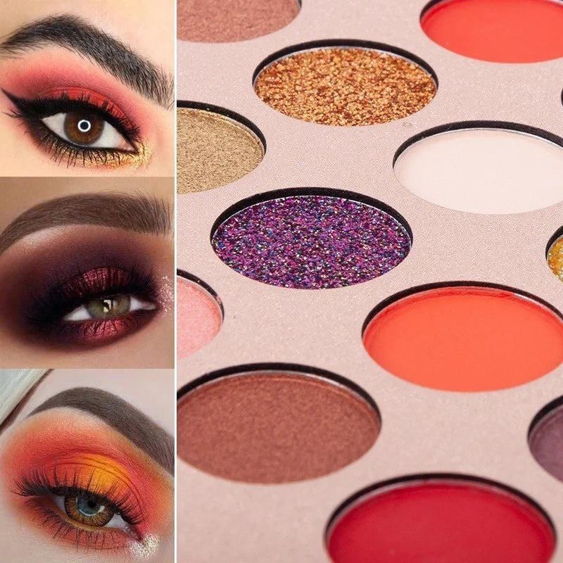 Boutique 65-Color Eye Shadow Palette - Shimmer, Matte, and Sequin Shades for Vibrant Stage Looks
