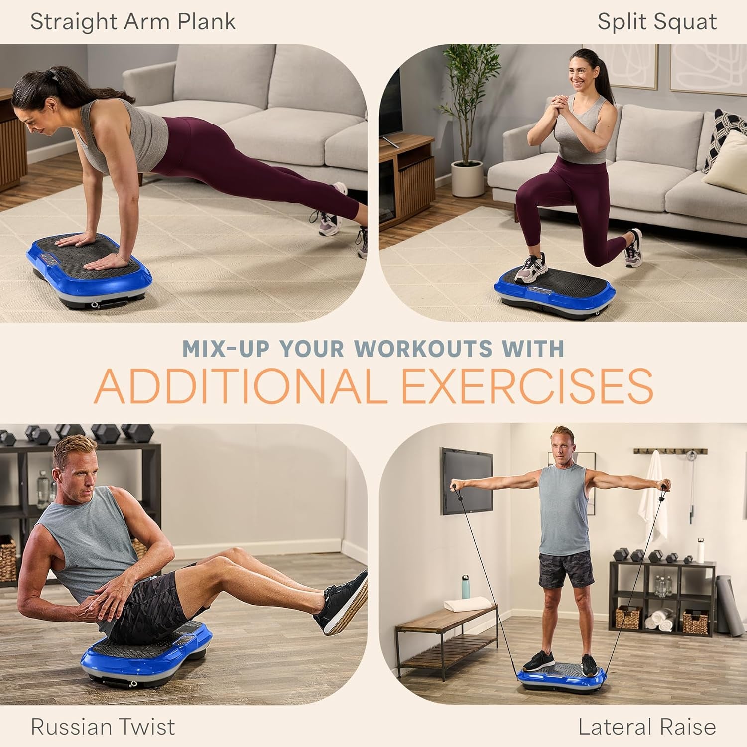 Waver Vibration Plate Exercise Machine for Enhanced Lymphatic Drainage and Comprehensive Full-Body Workouts with Resistance Bands – Professional Fitness Equipment for Strength and Toning