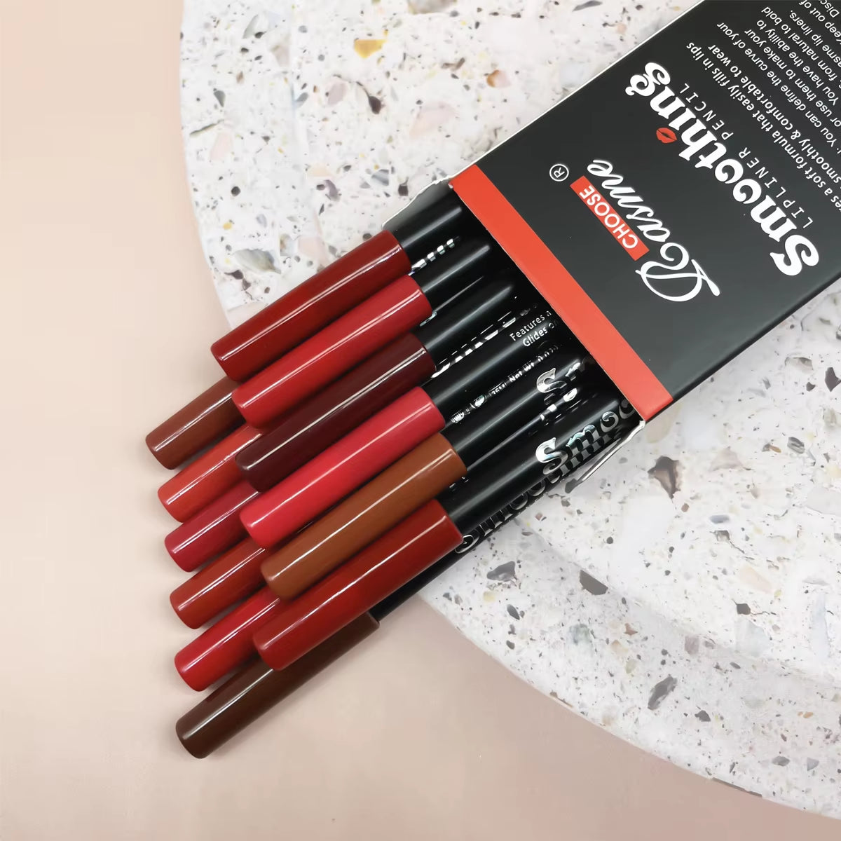12-Piece Long-Lasting Lipstick Collection with Professional Lip Liner Pencil and Matte Lip Gloss - Ideal for Valentine's Day Gifts for Women