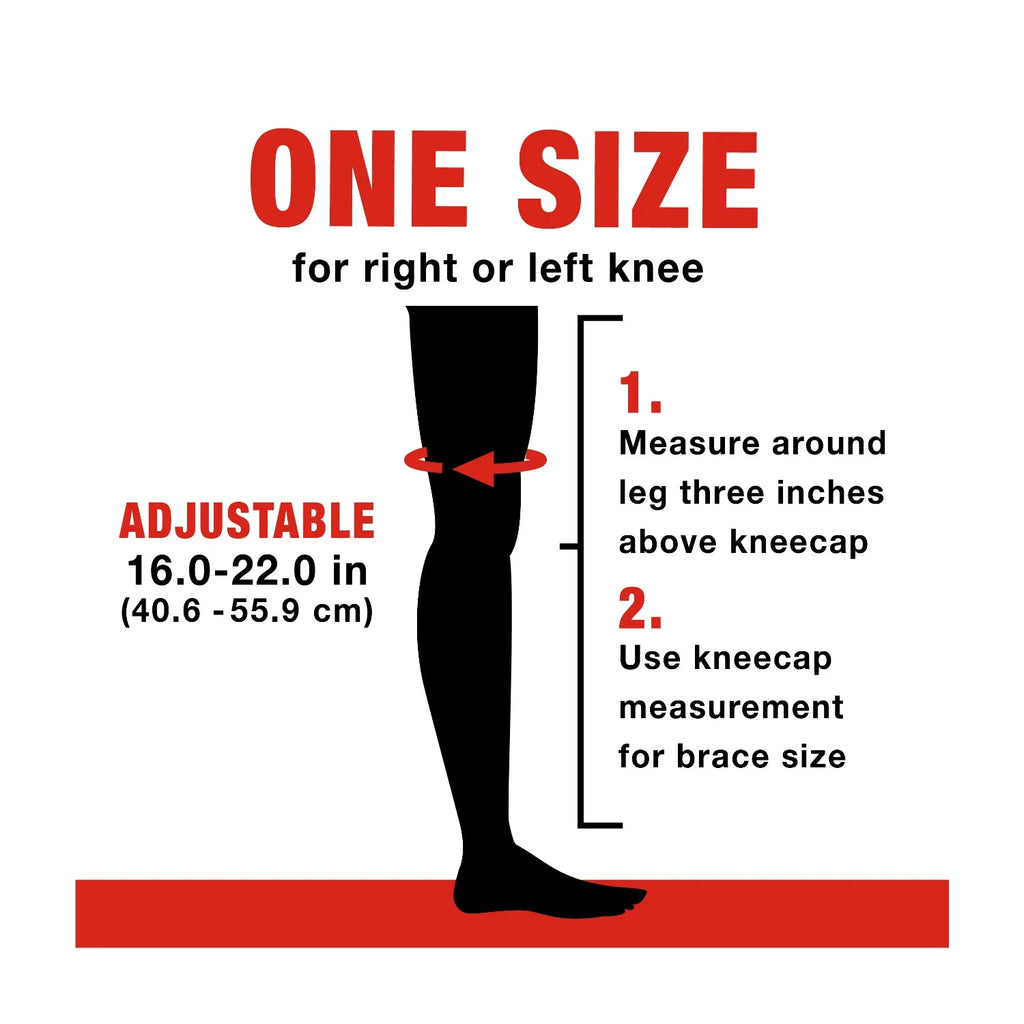 Brand Adjustable Hinged Knee Br, Black/Gray, 1 Br