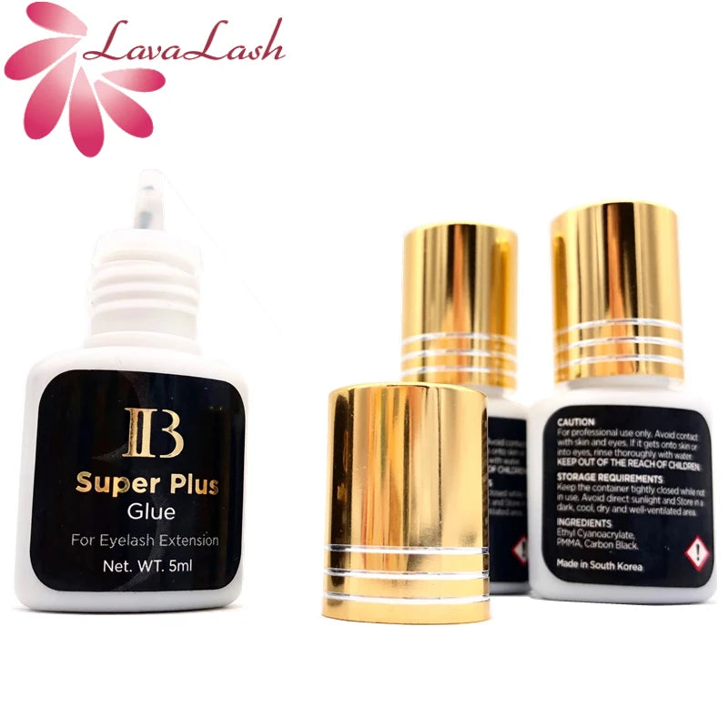 IB Super Plus Eyelash Extension Adhesive - Original Ibeauty Gold Cap Black Glue (5/10 Bottles)