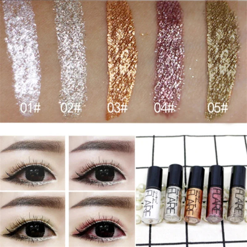 Professional Liquid Glitter Eyeliner in Silver and Rose Gold for Women - High Pigment Cosmetic Makeup