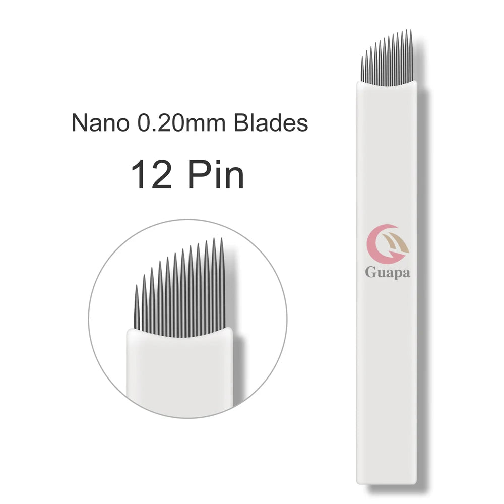White Microblading Needles (9/11/12/14/18/21) for Permanent Makeup Eyebrow Tattoo Supplies