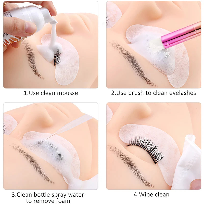 Eyelash Cleaning Brushes and Lash Shampoo Tools - 50/100PCS Set for Deep Cleaning, Blackhead Removal, and Eyelash Extensions