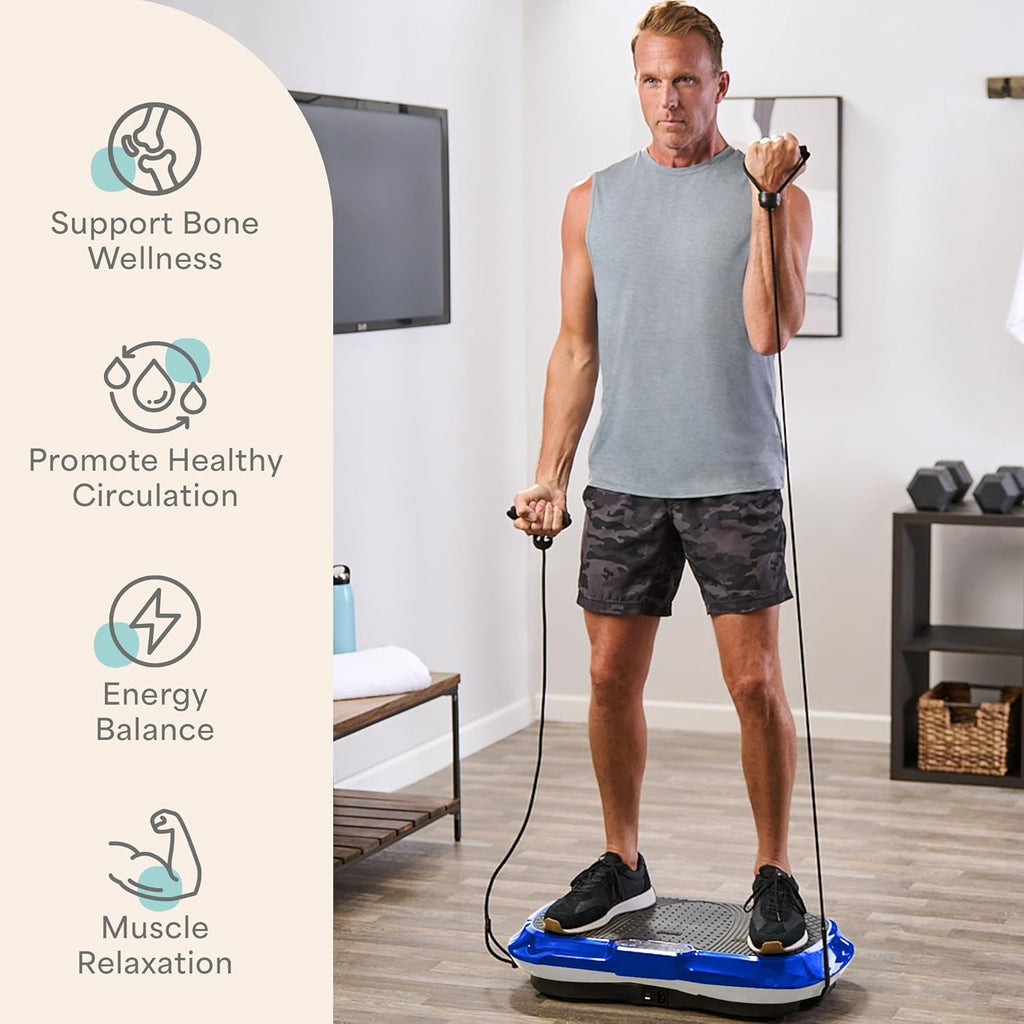 Waver Vibration Plate Exercise Machine for Enhanced Lymphatic Drainage and Comprehensive Full-Body Workouts with Resistance Bands – Professional Fitness Equipment for Strength and Toning