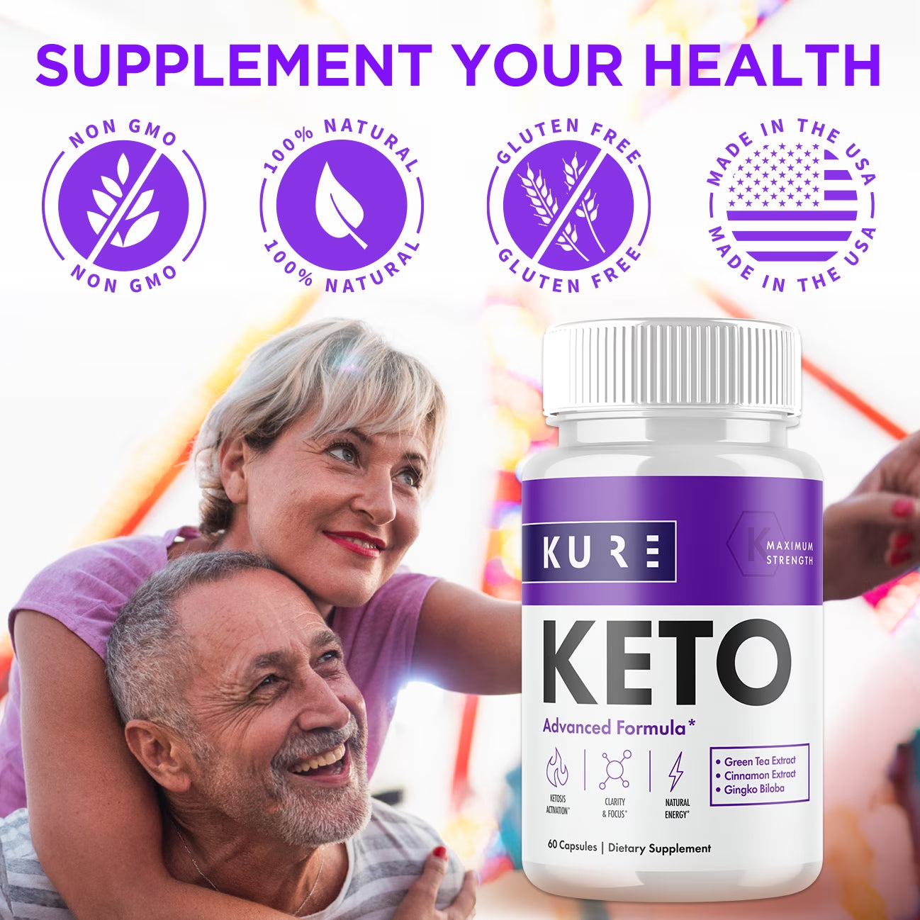 (1 Pack) Kure Keto Pills - Supplement for Weight Loss Appetite Control & Suppressants - 60 Capsules