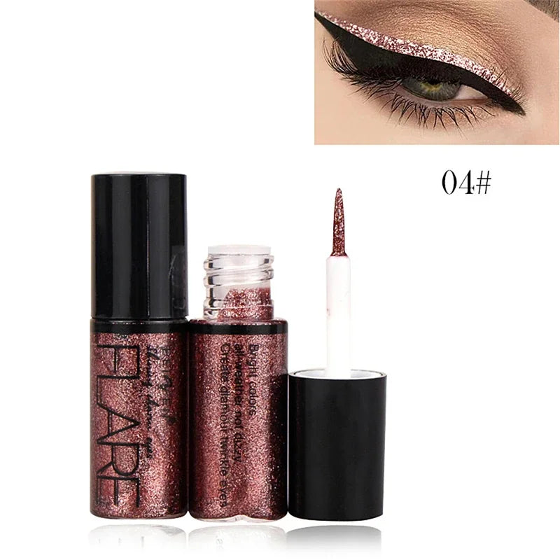 Professional Liquid Glitter Eyeliner in Silver and Rose Gold for Women - High Pigment Cosmetic Makeup