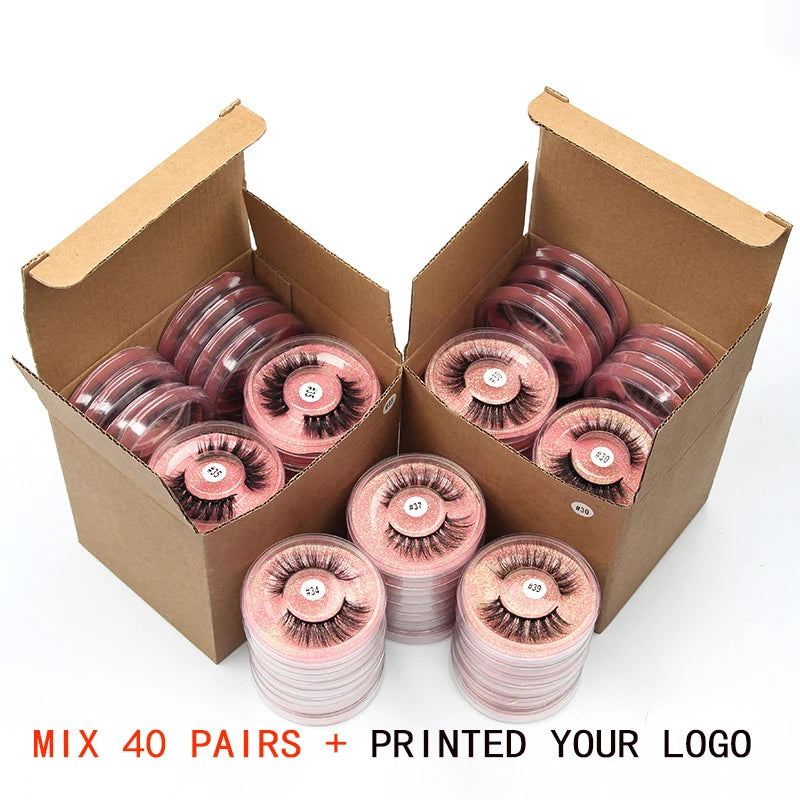 Wholesale 3D Mink Eyelashes Set - Natural Thick False Lashes in Bulk (4/10/20/50/100 PCS)