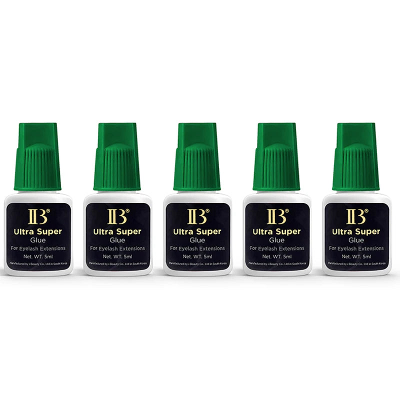 Korean Original IB Ultra Super Glue for Eyelash Extensions - 5ml Professional Adhesive with Green Cap for False Lashes