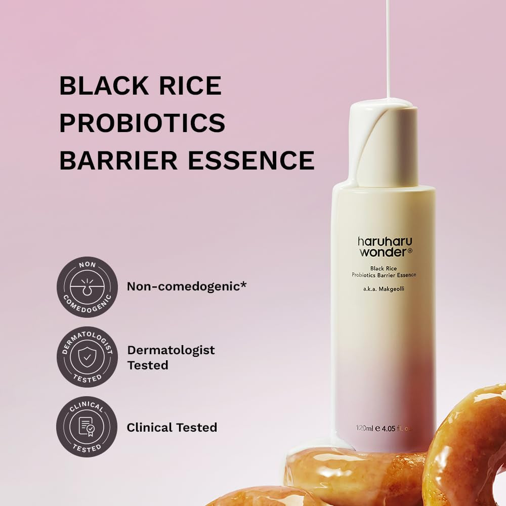 Wonder Black Rice Probiotics Barrier Essence, 4.05 Fl. Oz - Enhances Skin Barrier, Provides Deep Moisture, Promotes Radiant Skin, Non-Comedogenic, Vegan Korean Skincare