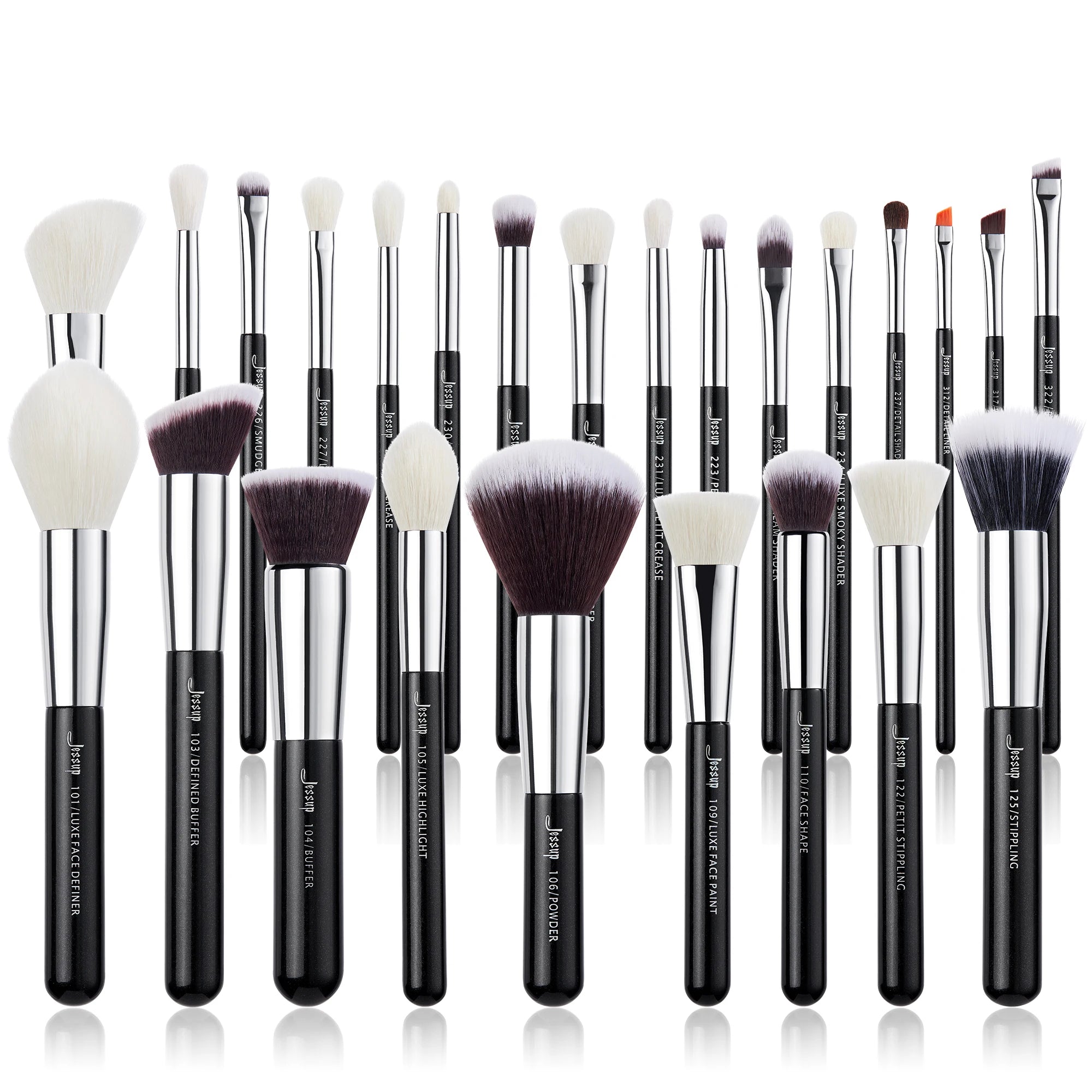 Professional 25-Piece Makeup Brush Set for Foundation, Powder, Contouring, Blending, Eyeshadow, and Blush - Goat Hair and Synthetic Materials