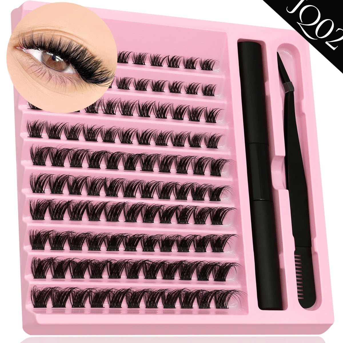 DIY Individual Lash Cluster Kit with Bond and Seal for Eyelash Extensions