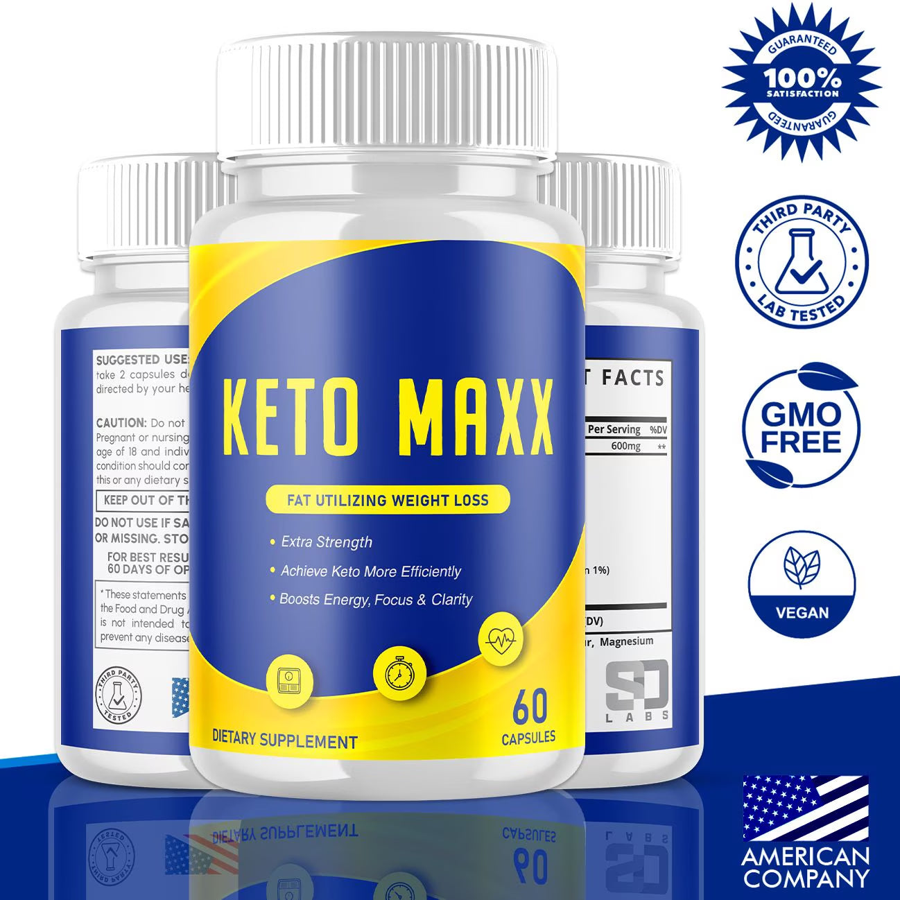 (3 Pack) Keto Maxx - Supplement for Weight Loss - Energy & Focus Boosting Dietary Supplements for Weight Management & Metabolism - Advanced Fat Burn Raspberry Ketones Pills - 180 Capsules