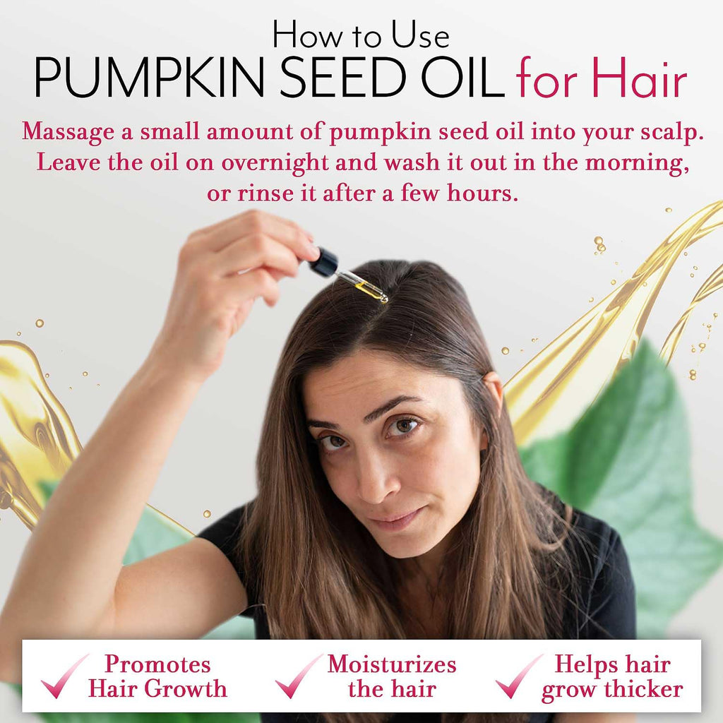 Pumpkin Seed Oil for Hair Growth - 2 Oz 100% Pure Natural Extract for Skin and Nails, Moisturizing Scalp and Dry Skin