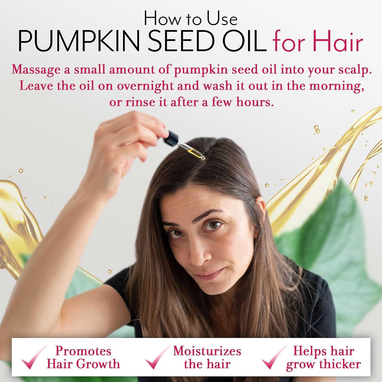 Pumpkin Seed Oil for Hair Growth - 2 Oz 100% Pure Natural Extract for Skin and Nails, Moisturizing Scalp and Dry Skin