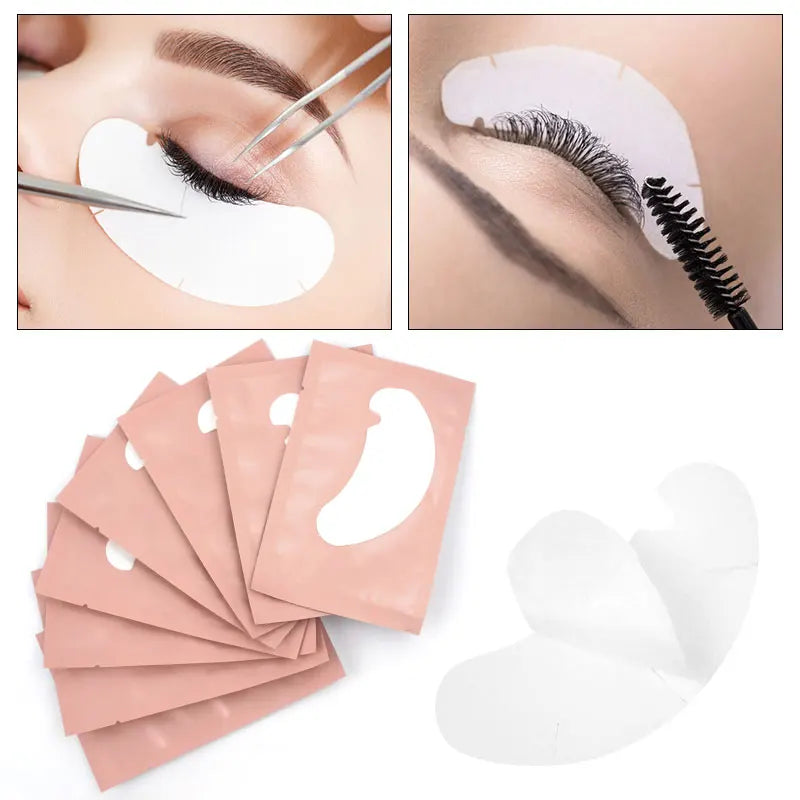 100 Pairs of Hydrogel Grafting Eyelash Stickers - Gentle and Non-Irritating Lashes Extension Supplies for Makeup Application