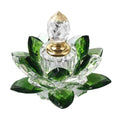 Elegant Green Crystal Perfume Bottles - 5ml Lotus Flower Figurines for Women, Ideal for Home Decor and Gifting