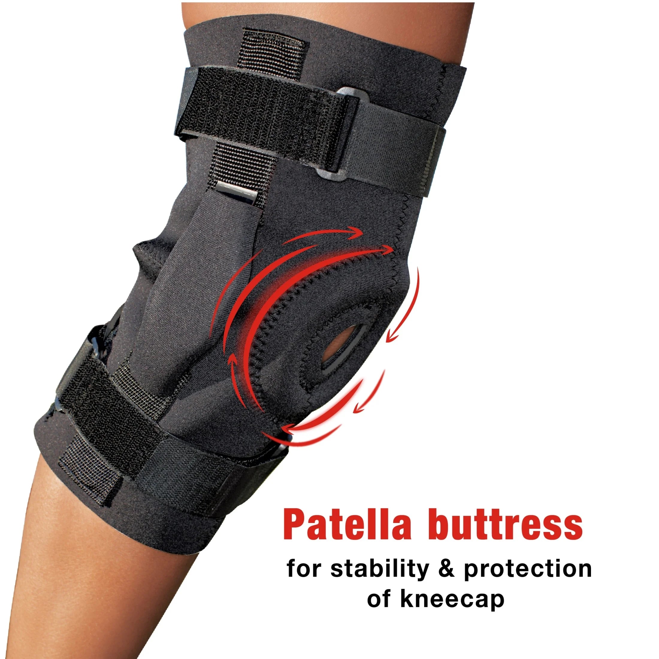 Brand Adjustable Hinged Knee Br, Black/Gray, 1 Br
