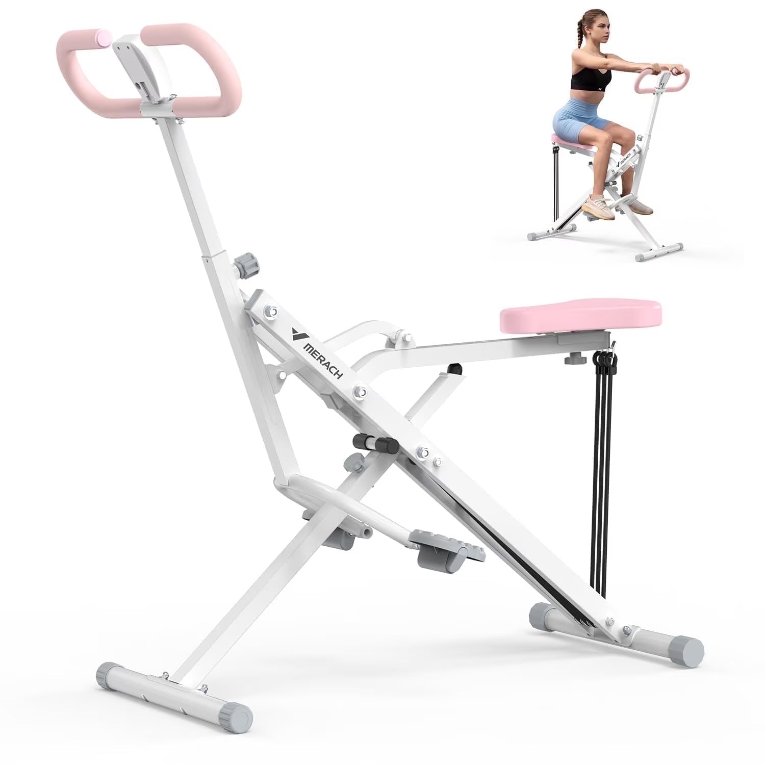Foldable Squat Assist Trainer for Enhanced Glute and Quad Development with Adjustable Resistance Bands