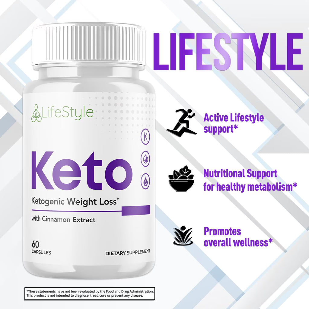 Lifestyle Keto - Ketogenic Weight Loss - Energy & Focus Boosting Dietary Supplements for Weight Management & Metabolism - Advanced Fat Burn Raspberry Ketones Pills - 60 Capsules (1 Pack)
