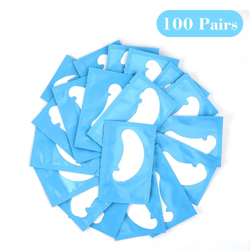 100 Pairs of Hydrogel Grafting Eyelash Stickers - Gentle and Non-Irritating Lashes Extension Supplies for Makeup Application