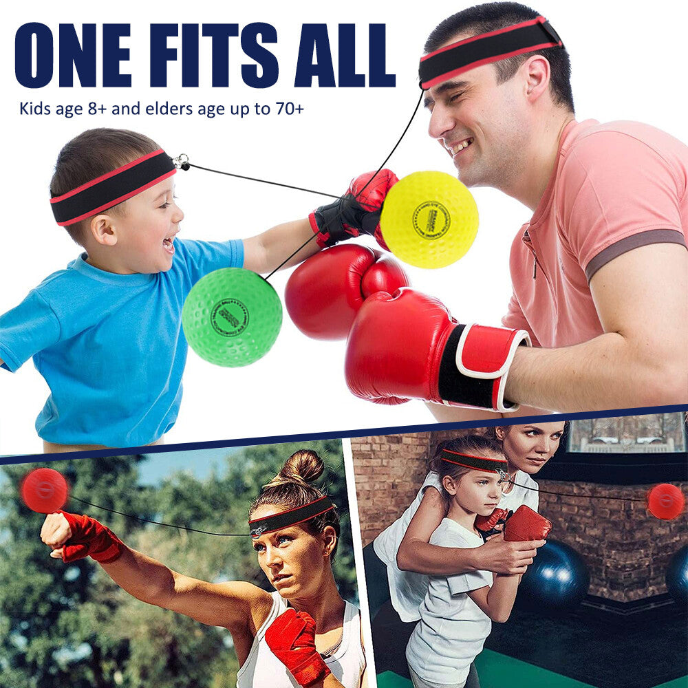 Boxing Reflex Ball Headband Set for Speed Training for Adults and Children