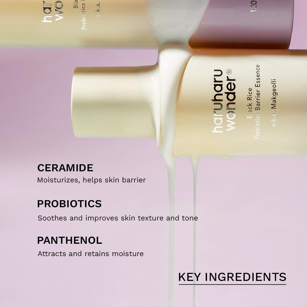 Wonder Black Rice Probiotics Barrier Essence, 4.05 Fl. Oz - Enhances Skin Barrier, Provides Deep Moisture, Promotes Radiant Skin, Non-Comedogenic, Vegan Korean Skincare
