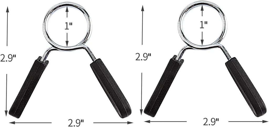 1-Inch Barbell Clamps and Dumbbell Spring Clips for Standard Weight Bars - Durable Locking Collars for Strength Training and Fitness Equipment