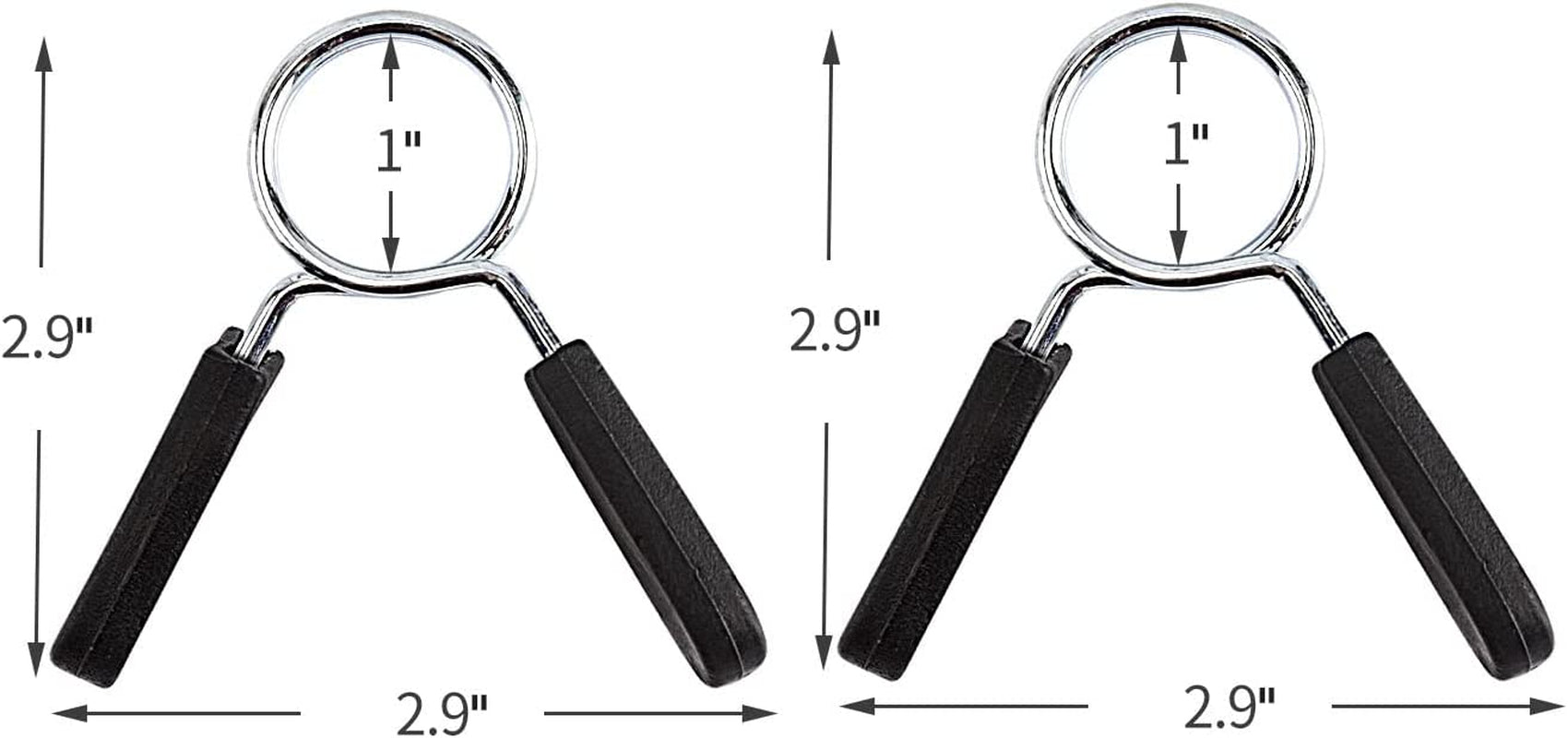 1-Inch Barbell Clamps and Dumbbell Spring Clips for Standard Weight Bars - Durable Locking Collars for Strength Training and Fitness Equipment
