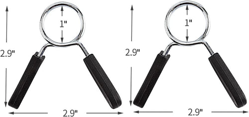 1-Inch Barbell Clamps and Dumbbell Spring Clips for Standard Weight Bars - Durable Locking Collars for Strength Training and Fitness Equipment
