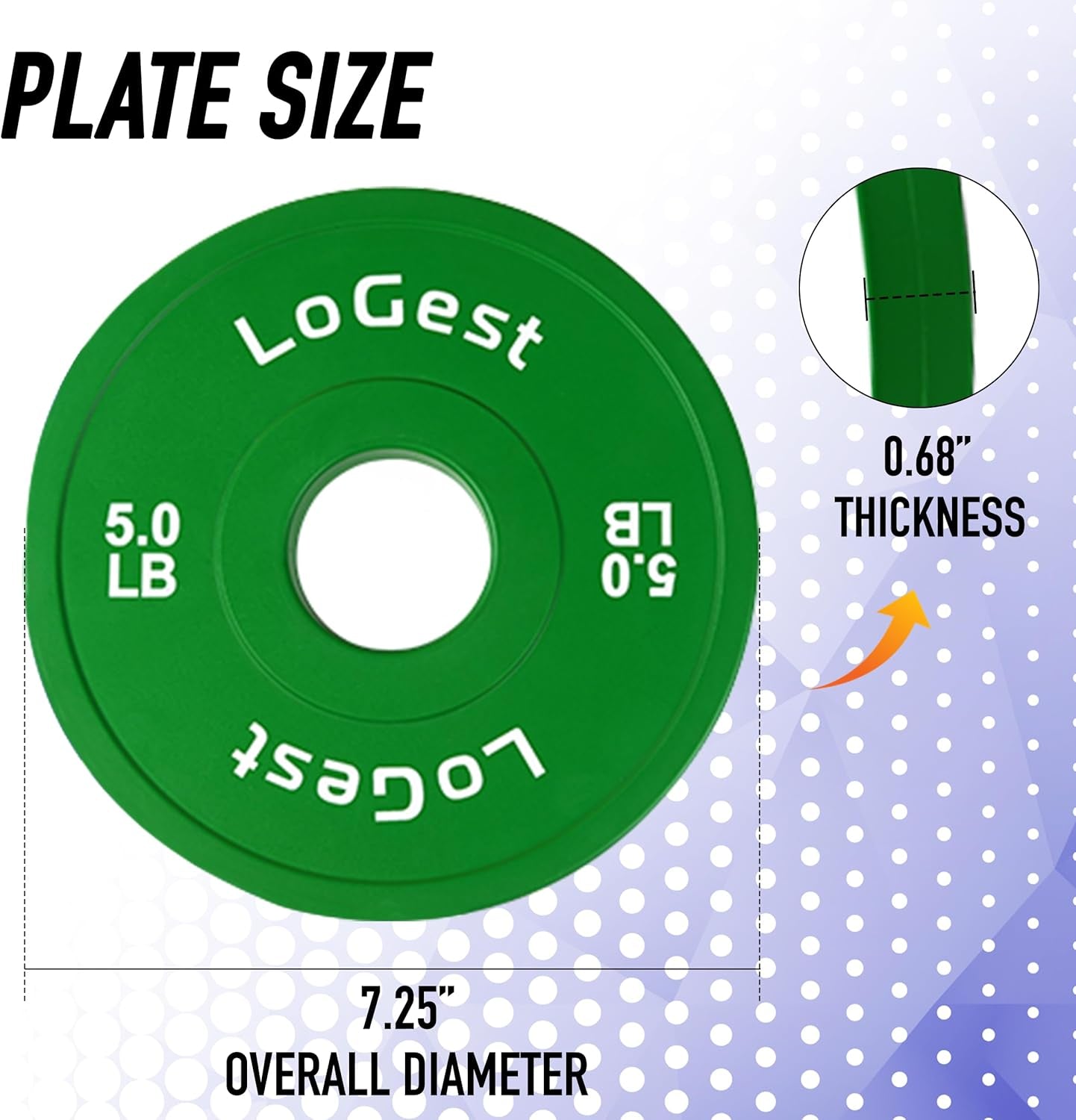 Olympic Weight Plate Set - Dual Barbell Plates for Strength Training, Available in Weights Ranging from 0.50LB to 10LB