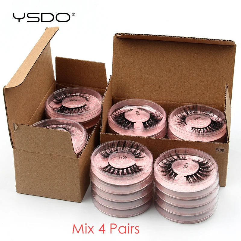 Wholesale 3D Mink Eyelashes Set - Natural Thick False Lashes in Bulk (4/10/20/50/100 PCS)