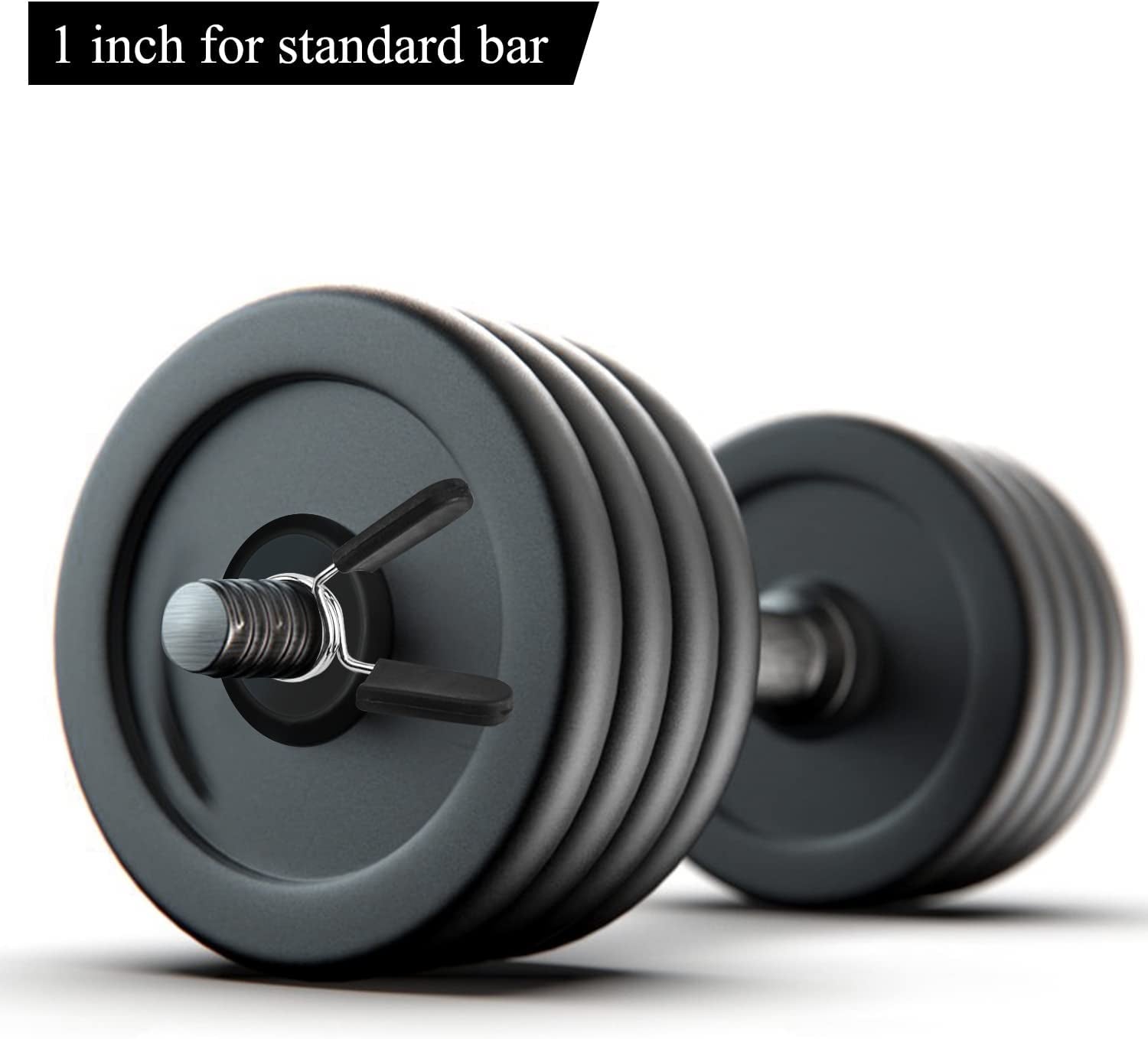 1-Inch Barbell Clamps and Dumbbell Spring Clips for Standard Weight Bars - Durable Locking Collars for Strength Training and Fitness Equipment